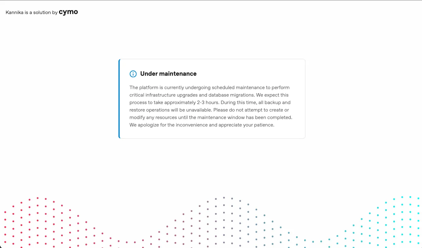 Maintenance page